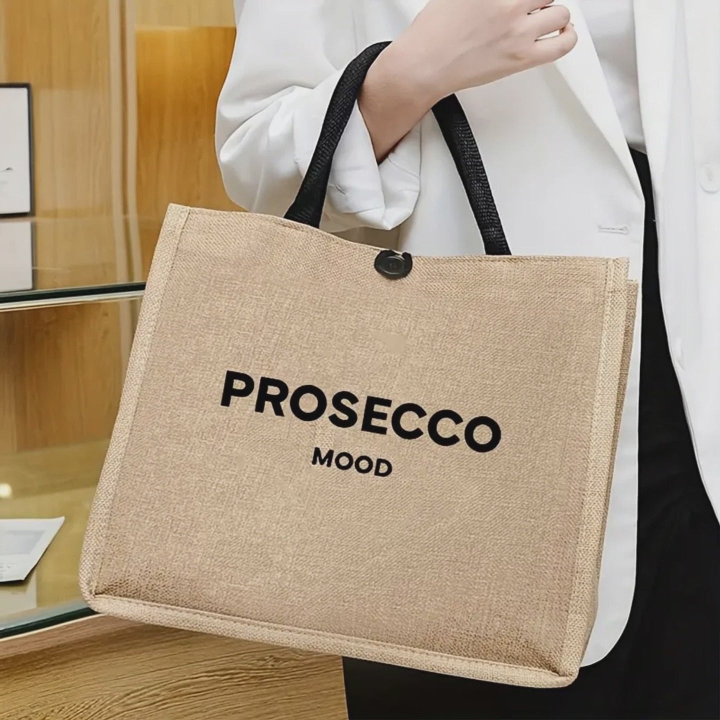 Prosecco Mood Fabric Tote Bag 🥂